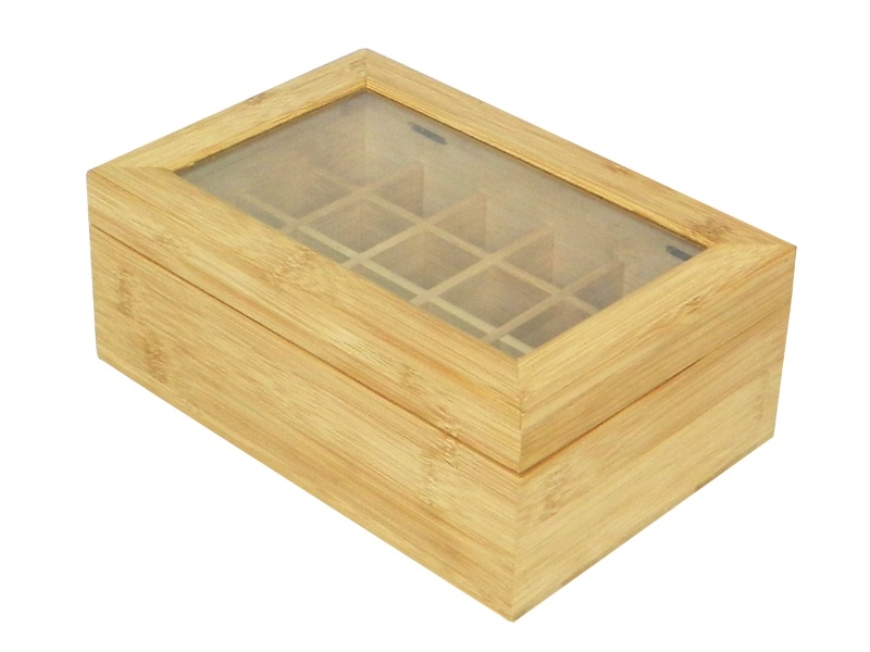 Premium Bamboo Essential Oil Storage Box with 24 Compartments